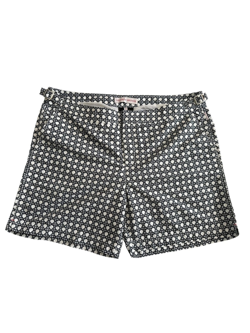 Orlebar Brown Bulldog Tailored Swim Shorts Geometric Print Size 36 Swim Trunks
